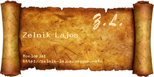 Zelnik Lajos névjegykártya